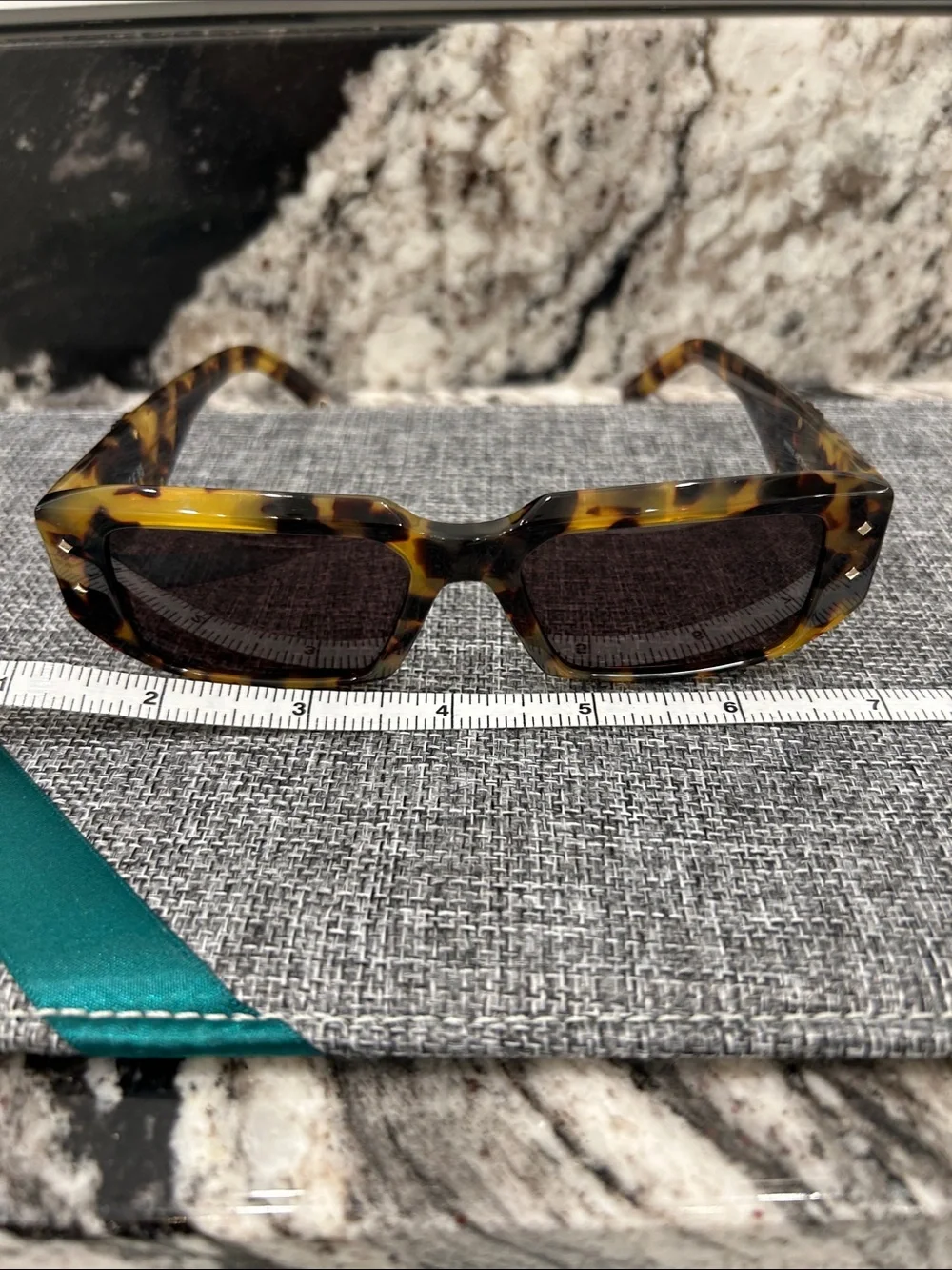 MCM Tortoiseshell Rectangular Sunglasses with Brown Lenses